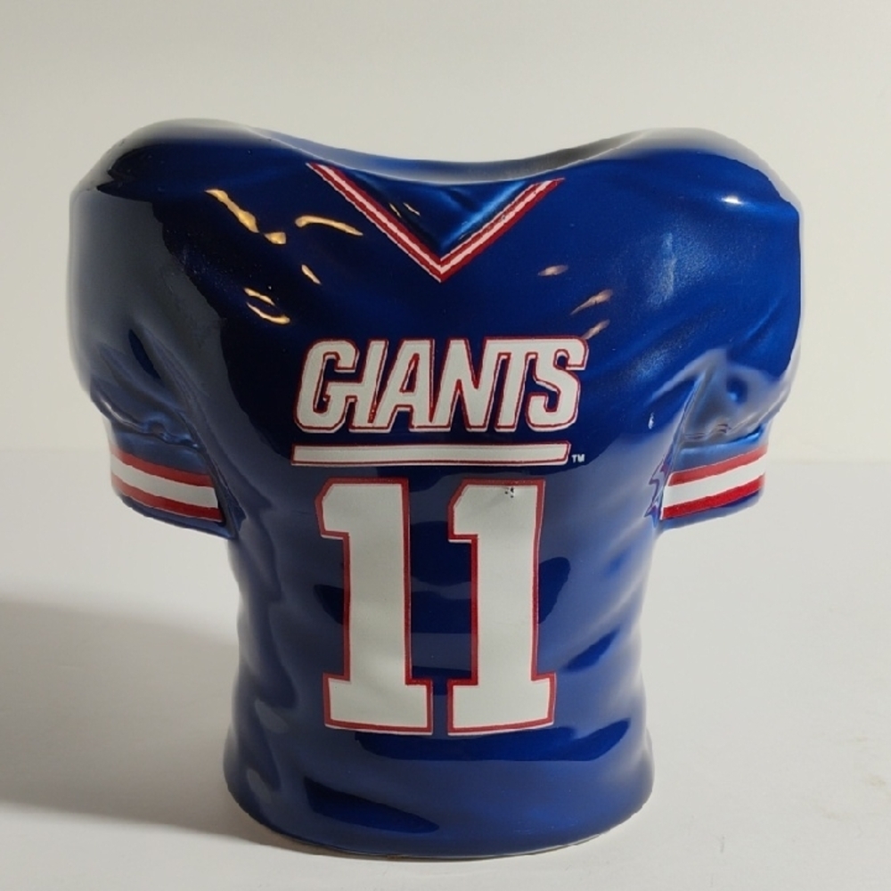 NFL New York Giants Vintage 1990 Geerlings Ceramic Football Jersey Coin Bank